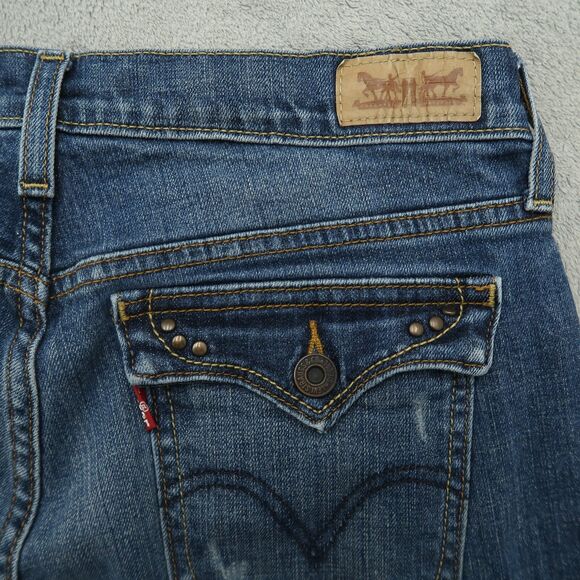 Levi's 515 Jeans Women's Size 8M Blue Mid-Rise Bootcut 31" Inseam Distressed - Picture 15 of 16